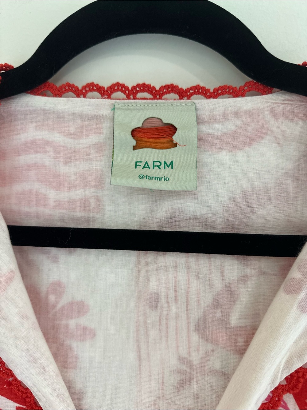 Farm Rio Tropical Floral Open Back Cotton Midi Dress Red Pink Size M Resort - Picture 7 of 12